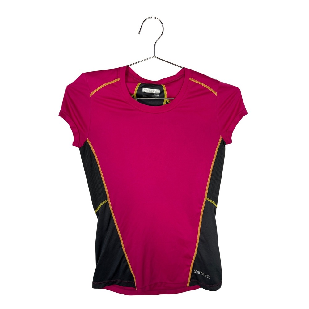 Marmot Pink Gray Colorblock Athletic Shirt Short Sleeve‎ Hiking Top XS